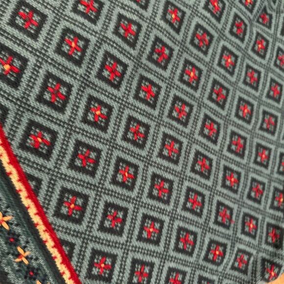 VTG Sweater Vest 22W 3D Textured Cottage Core Grandma White Stag Holidays FLAWS - Picture 6 of 12